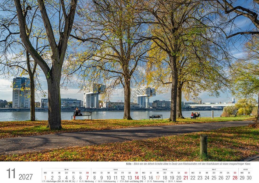 Weitere Ansicht: Köln 2027 Bildkalender A4 quer, spiralgebunden