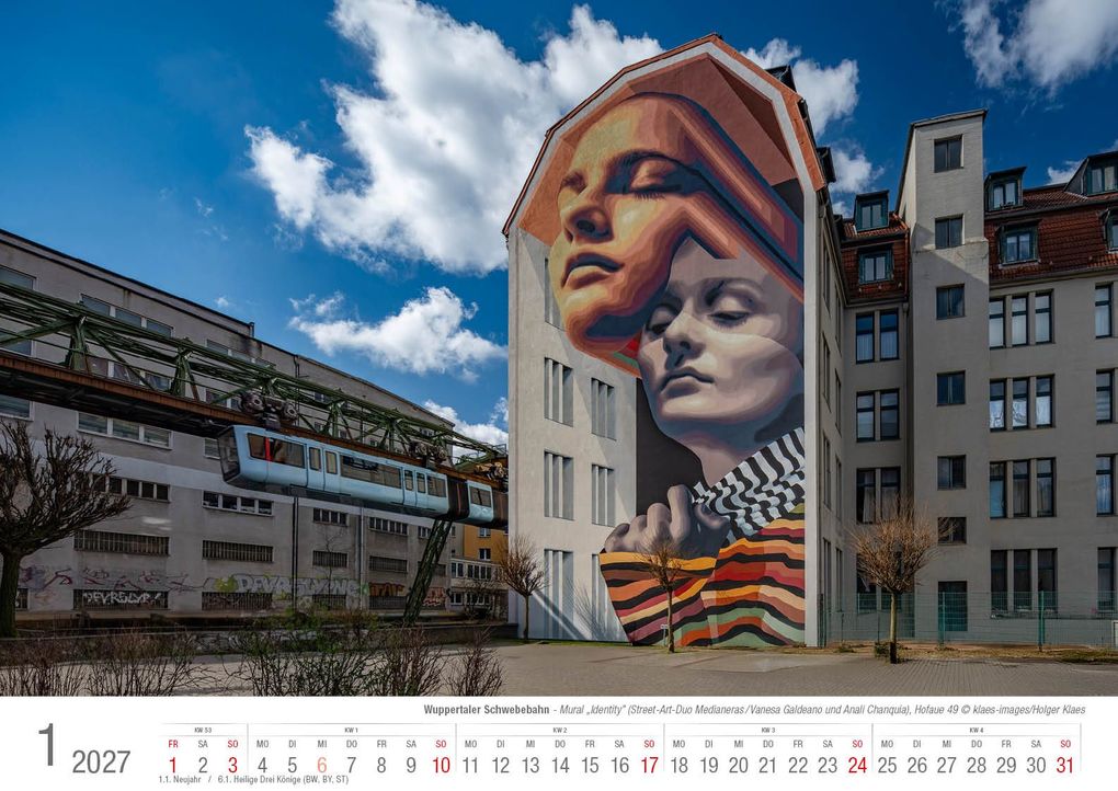 Weitere Ansicht: Wuppertaler Schwebebahn 2027 Bildkalender A3 Spiralbindung