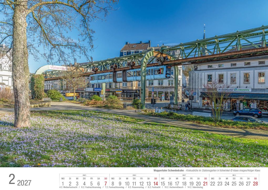 Weitere Ansicht: Wuppertaler Schwebebahn 2027 Bildkalender A3 Spiralbindung