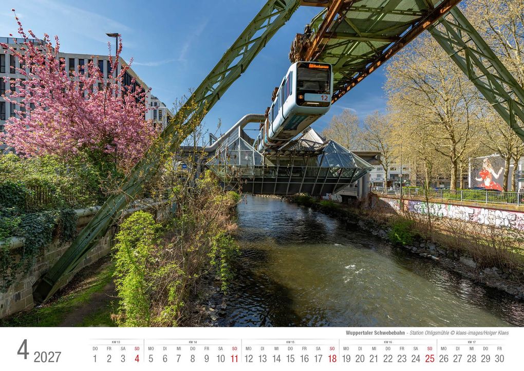 Weitere Ansicht: Wuppertaler Schwebebahn 2027 Bildkalender A3 Spiralbindung