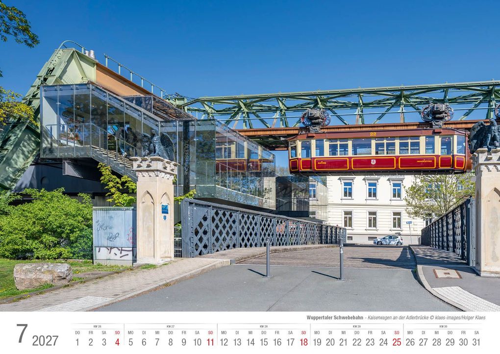 Weitere Ansicht: Wuppertaler Schwebebahn 2027 Bildkalender A3 Spiralbindung