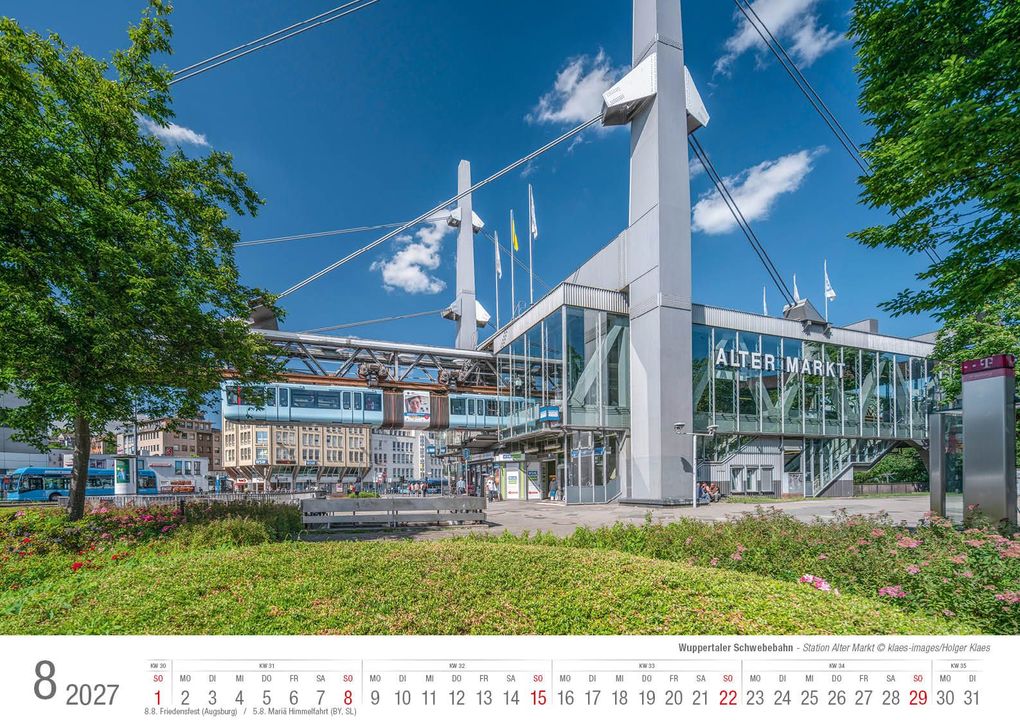 Weitere Ansicht: Wuppertaler Schwebebahn 2027 Bildkalender A3 Spiralbindung