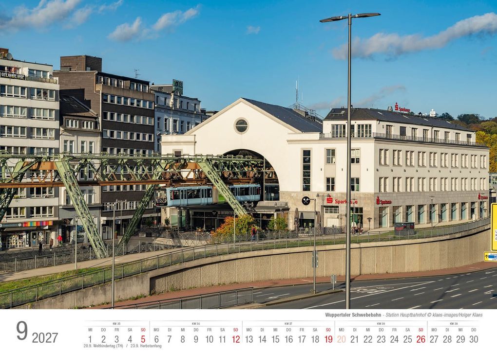 Weitere Ansicht: Wuppertaler Schwebebahn 2027 Bildkalender A3 Spiralbindung