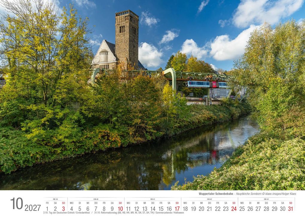 Weitere Ansicht: Wuppertaler Schwebebahn 2027 Bildkalender A3 Spiralbindung