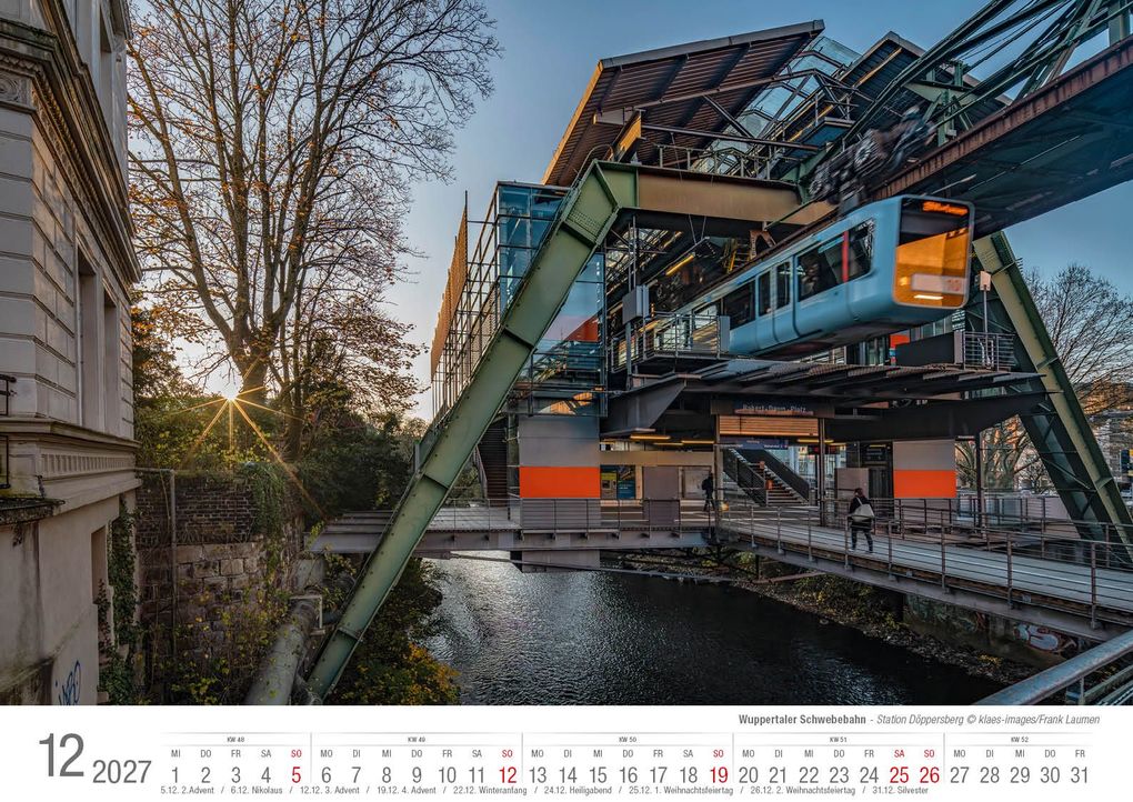 Weitere Ansicht: Wuppertaler Schwebebahn 2027 Bildkalender A3 Spiralbindung