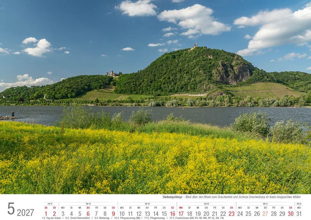 Weitere Ansicht: Siebengebirge 2027 Bildkalender A4 quer, spiralgebunden