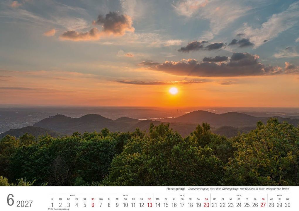 Weitere Ansicht: Siebengebirge 2027 Bildkalender A4 quer, spiralgebunden