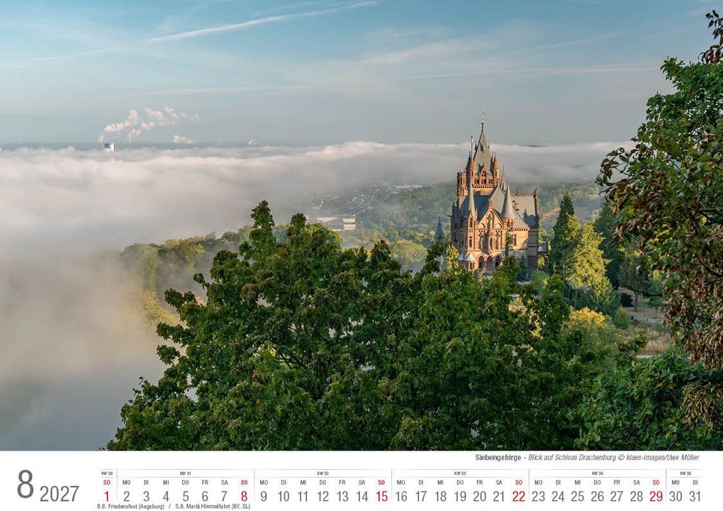 Weitere Ansicht: Siebengebirge 2027 Bildkalender A4 quer, spiralgebunden