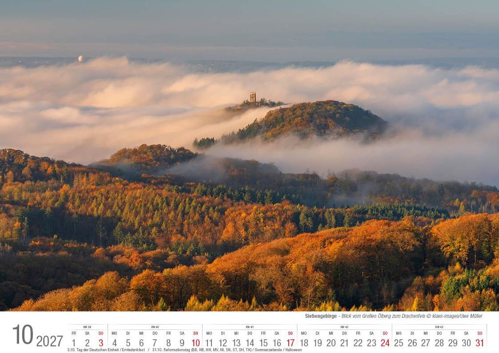 Weitere Ansicht: Siebengebirge 2027 Bildkalender A4 quer, spiralgebunden