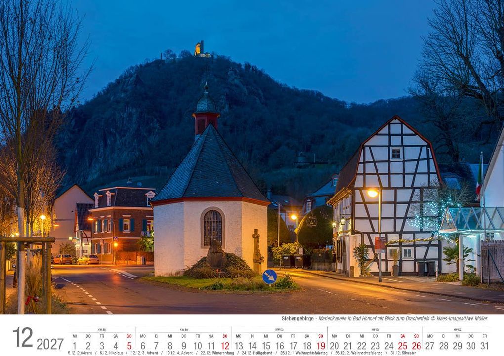 Weitere Ansicht: Siebengebirge 2027 Bildkalender A4 quer, spiralgebunden