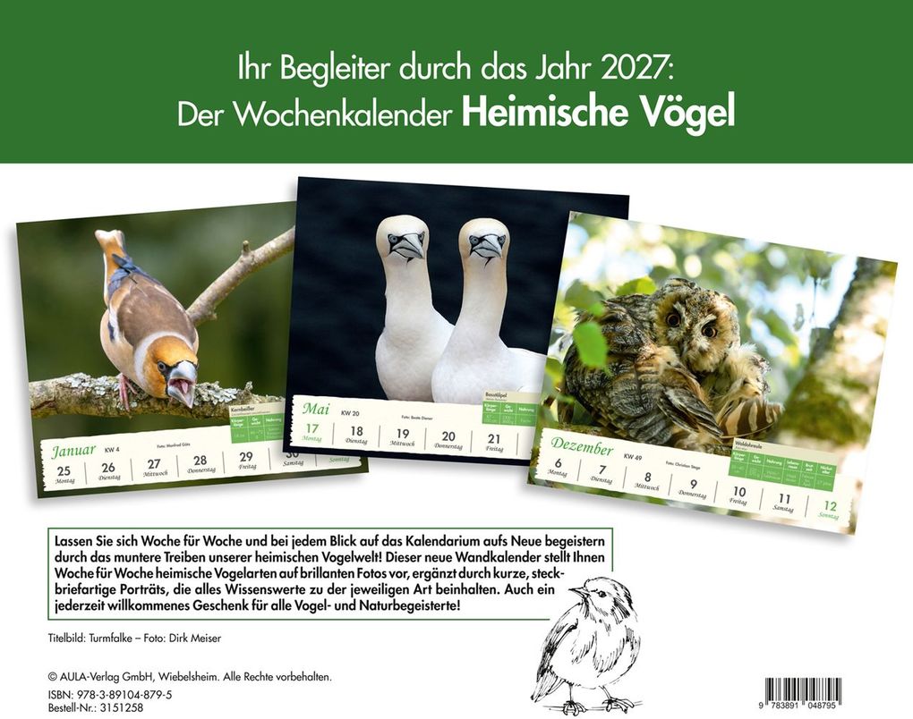Weitere Ansicht: Heimische Vögel 2027 - Wochenkalender
