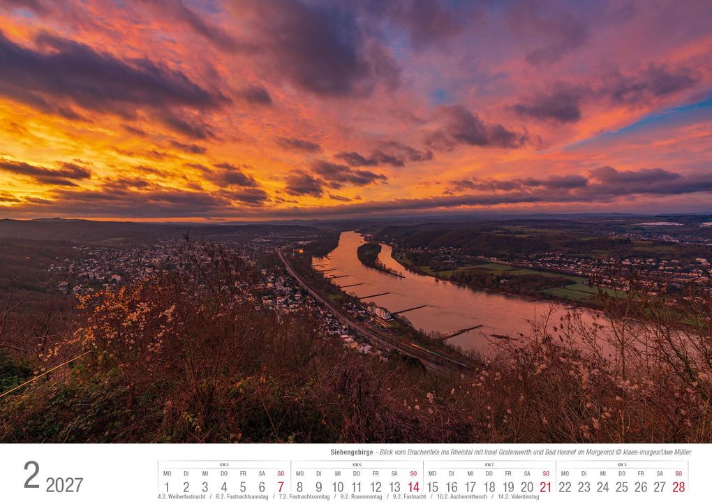 Weitere Ansicht: Siebengebirge 2027 Bildkalender A3 quer, spiralgebunden