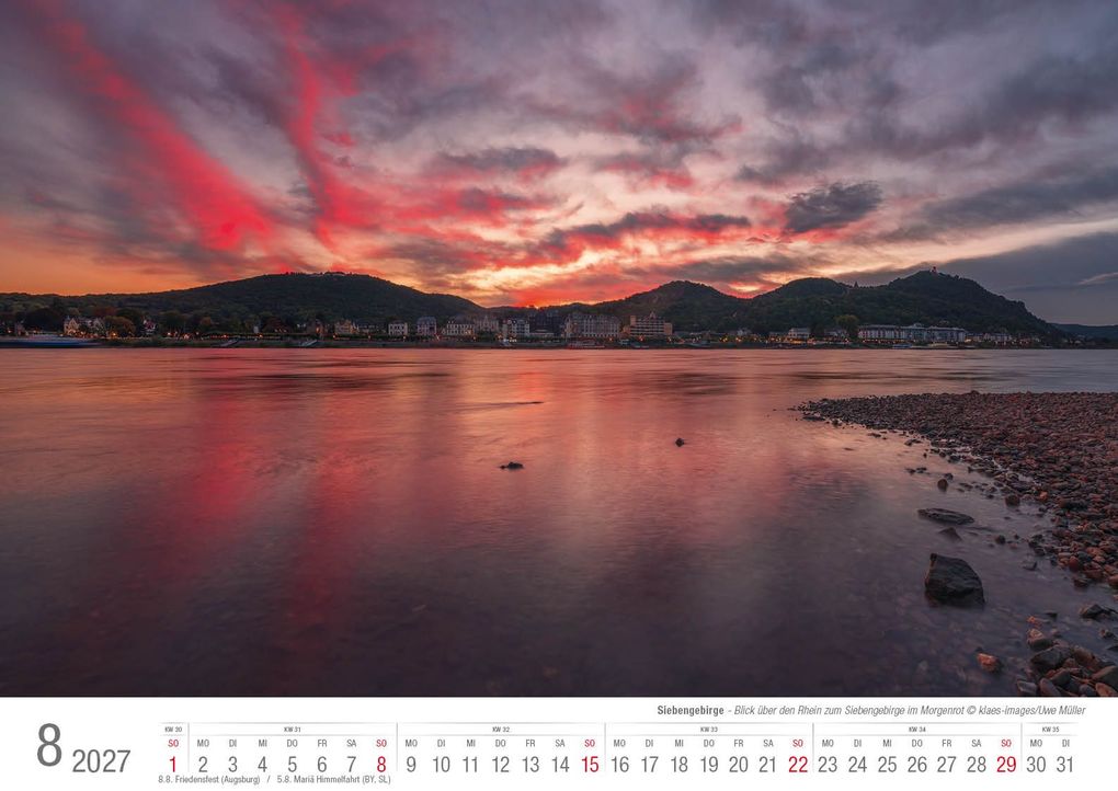 Weitere Ansicht: Siebengebirge 2027 Bildkalender A3 quer, spiralgebunden