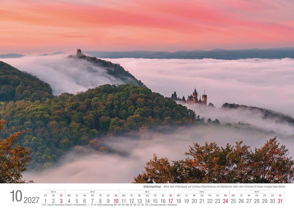 Weitere Ansicht: Siebengebirge 2027 Bildkalender A3 quer, spiralgebunden