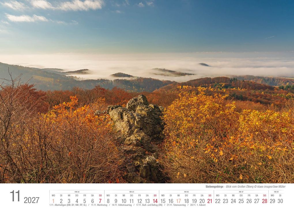 Weitere Ansicht: Siebengebirge 2027 Bildkalender A3 quer, spiralgebunden