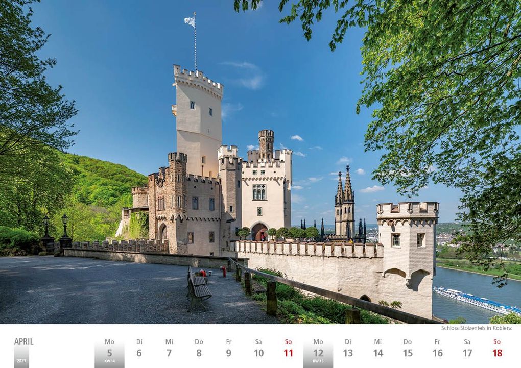 Weitere Ansicht: Rheinland 2027 Wandkalender A4 quer Spiralbindung 28 Blatt mit 56 Seiten