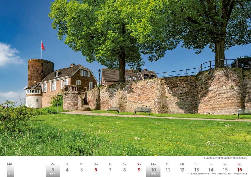 Weitere Ansicht: Rheinland 2027 Wandkalender A4 quer Spiralbindung 28 Blatt mit 56 Seiten