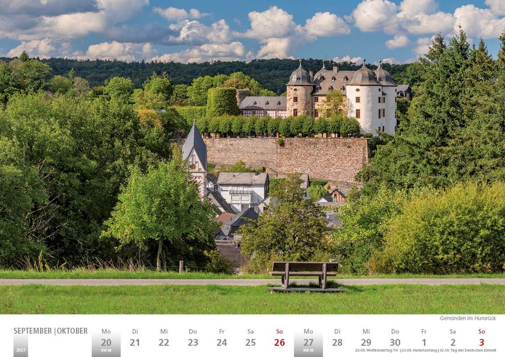 Weitere Ansicht: Rheinland 2027 Wandkalender A4 quer Spiralbindung 28 Blatt mit 56 Seiten