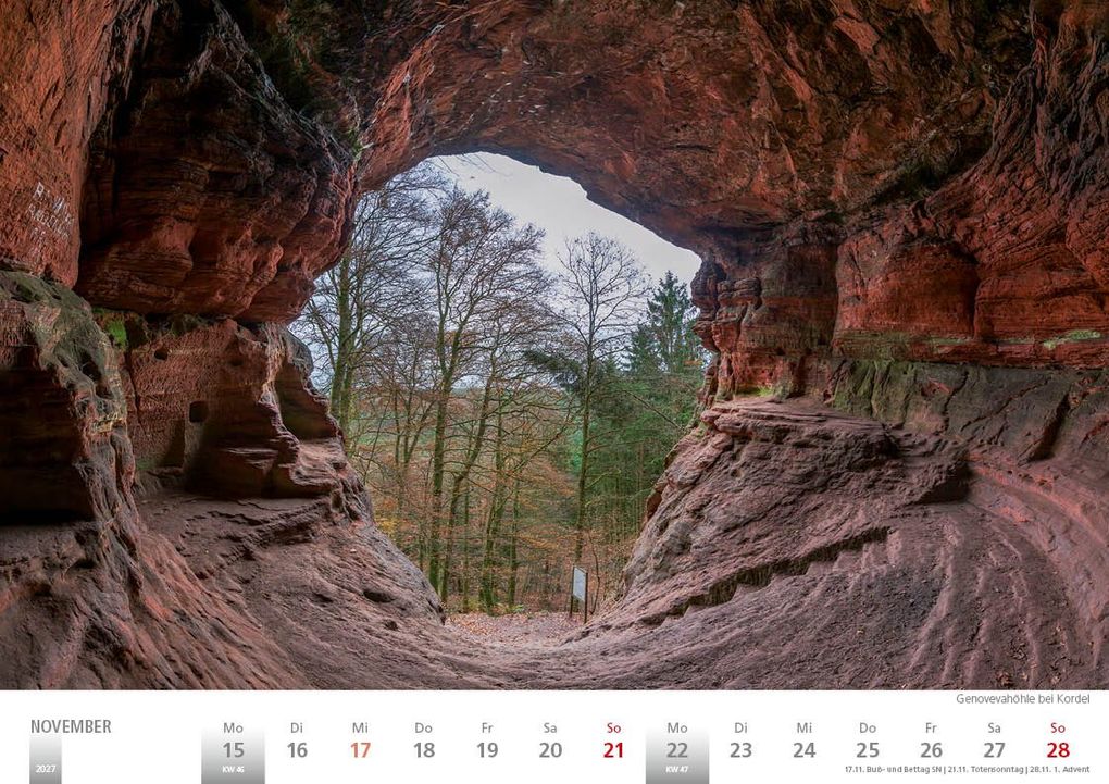Weitere Ansicht: Rheinland 2027 Wandkalender A4 quer Spiralbindung 28 Blatt mit 56 Seiten