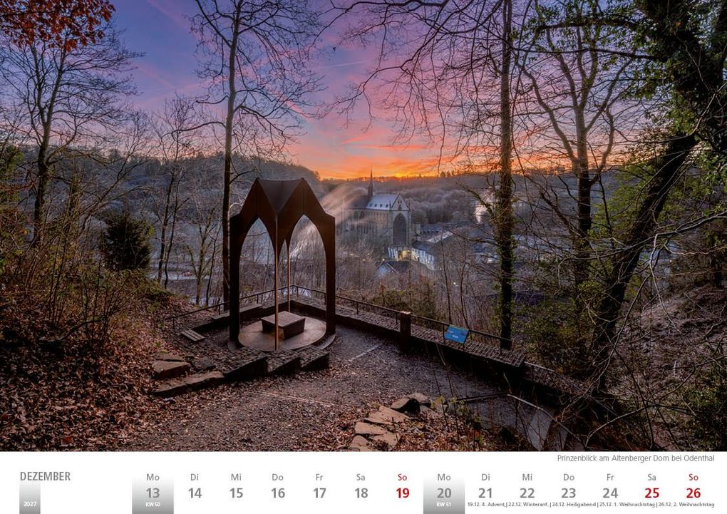 Weitere Ansicht: Rheinland 2027 Wandkalender A4 quer Spiralbindung 28 Blatt mit 56 Seiten