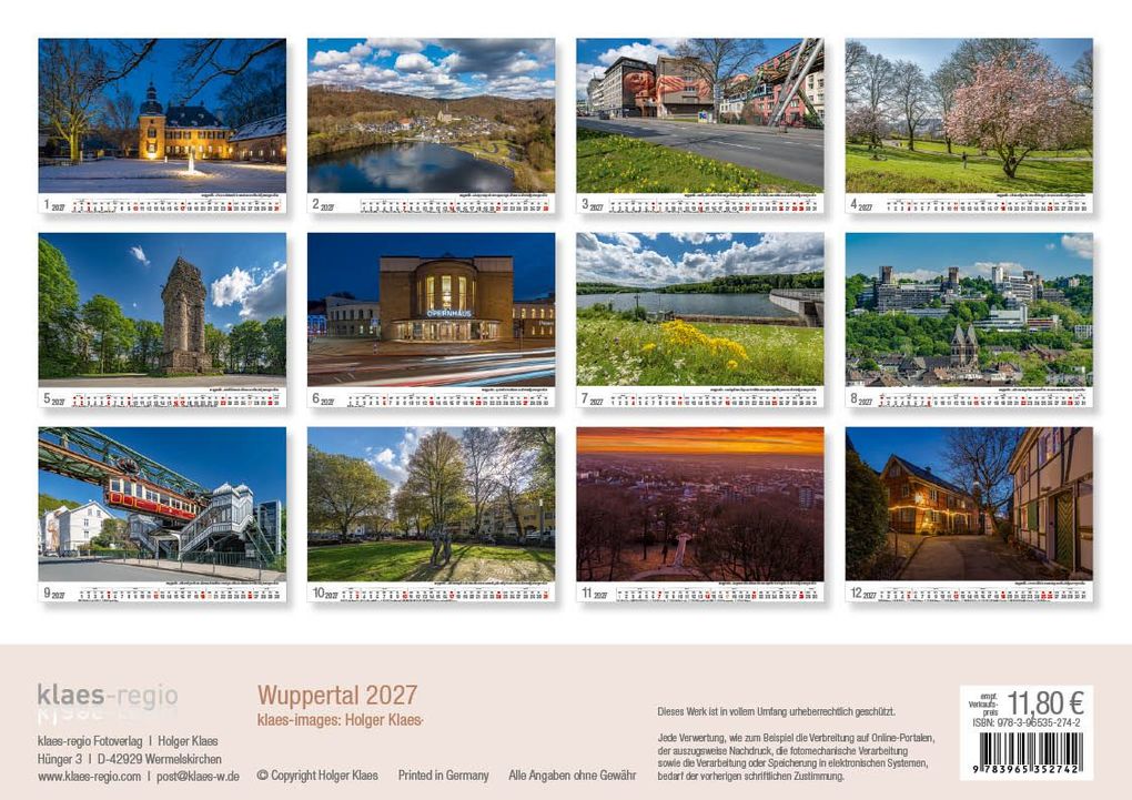 Weitere Ansicht: Wuppertal 2026 Bildkalender A4 Spiralbindung