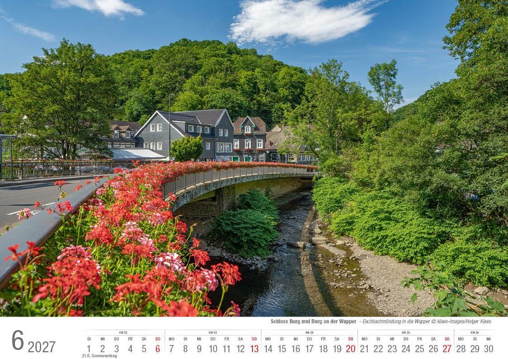 Weitere Ansicht: Schloss Burg und Burg an der Wupper 2027 Bildkalender A4 quer, spiralgebunden