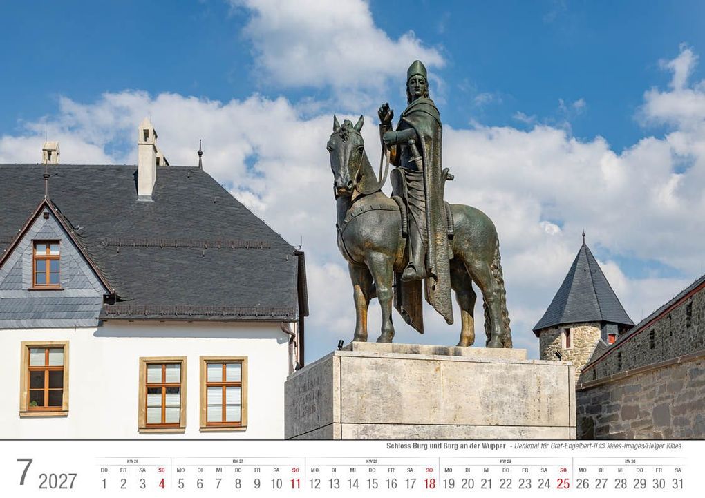 Weitere Ansicht: Schloss Burg und Burg an der Wupper 2027 Bildkalender A4 quer, spiralgebunden