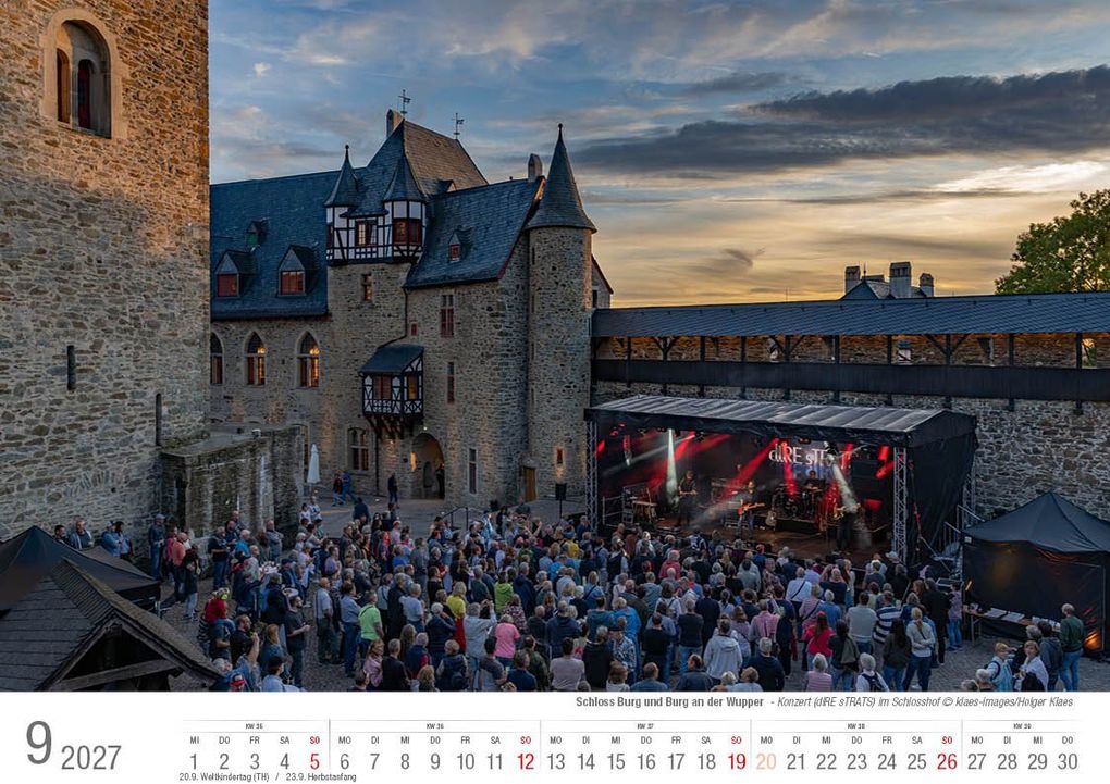 Weitere Ansicht: Schloss Burg und Burg an der Wupper 2027 Bildkalender A4 quer, spiralgebunden