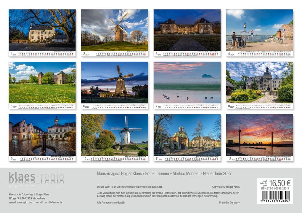 Weitere Ansicht: Niederrhein 2027 Bildkalender A3 Spiralbindung
