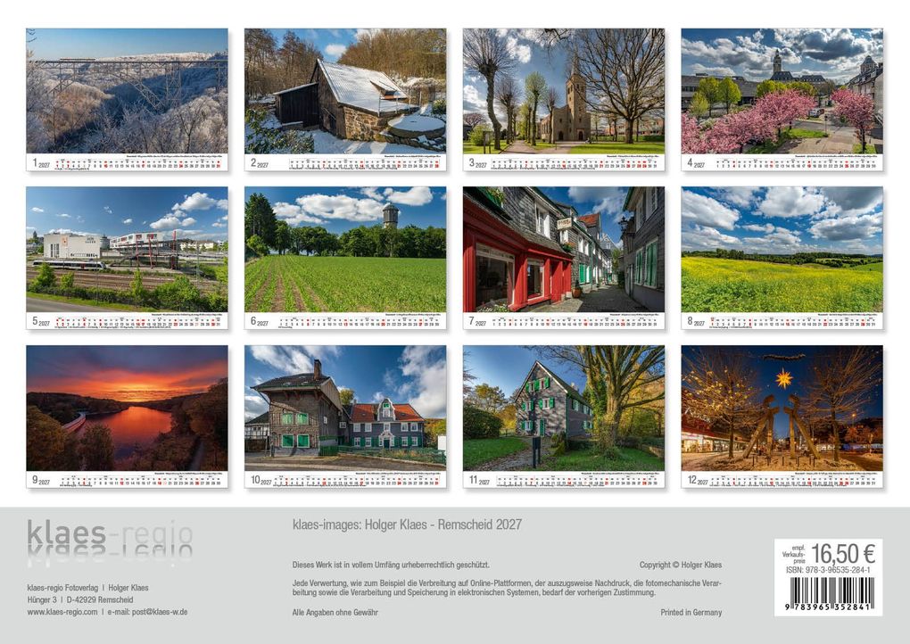 Weitere Ansicht: Remscheid 2027 Bildkalender A3 Spiralbindung