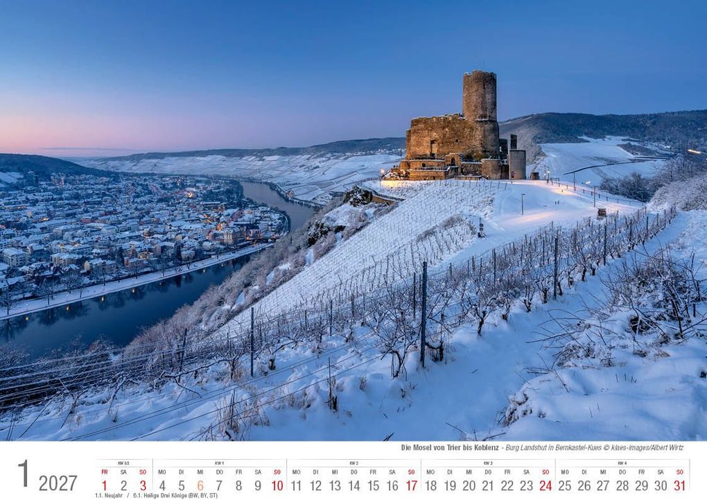 Weitere Ansicht: Mosel von Trier bis Koblenz 2027 Bildkalender A4 quer, spiralgebunden