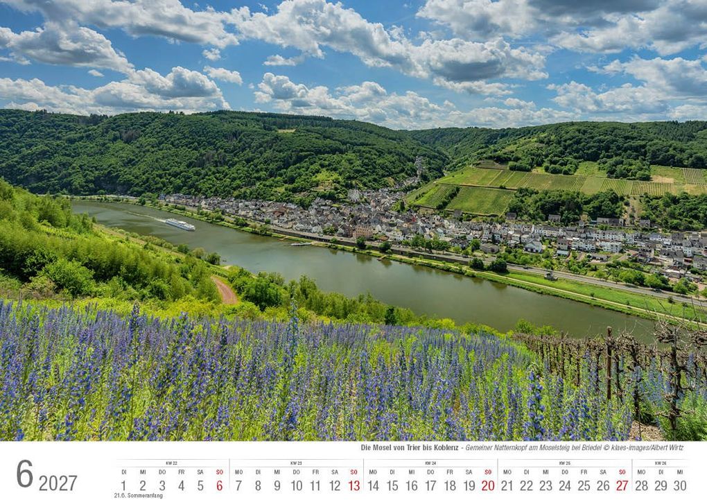 Weitere Ansicht: Mosel von Trier bis Koblenz 2027 Bildkalender A4 quer, spiralgebunden