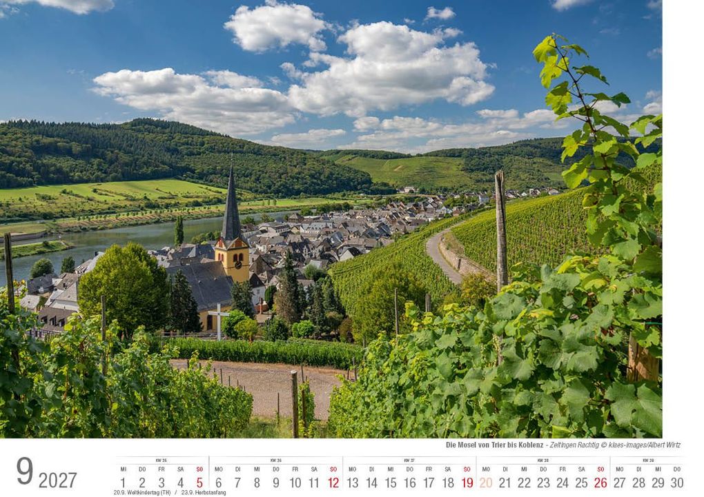 Weitere Ansicht: Mosel von Trier bis Koblenz 2027 Bildkalender A4 quer, spiralgebunden
