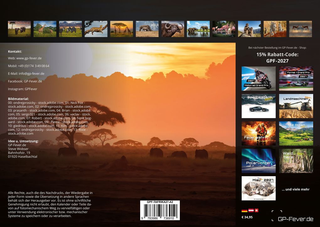 Weitere Ansicht: Afrikas Tierwelt - Der Tierkalender - 2027 - Kalender DIN A2