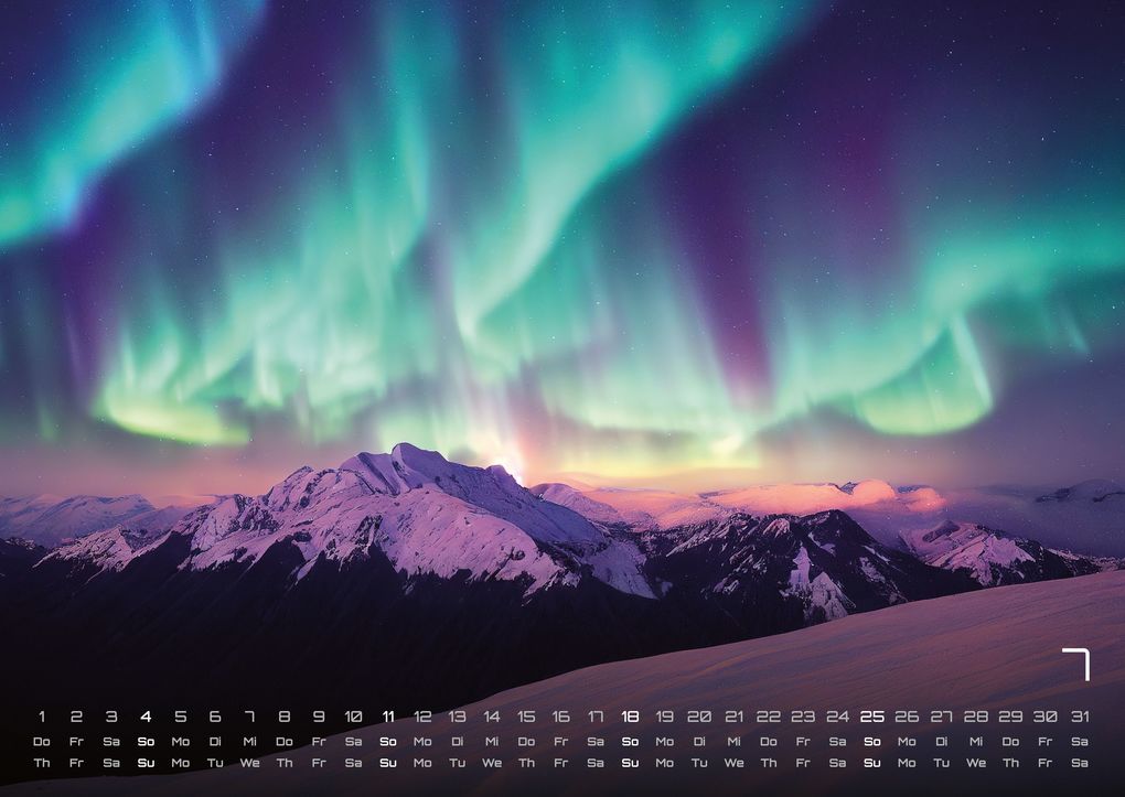 Weitere Ansicht: Polarlichter - grandiose Naturschauspiele - 2027 - Kalender DIN A2