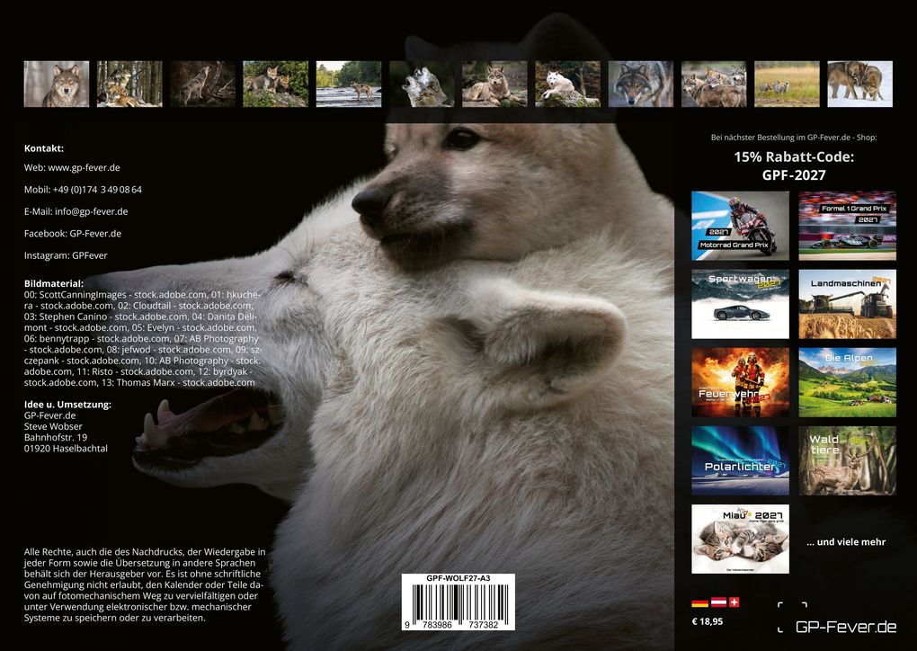 Weitere Ansicht: Wolf - Im Schatten des Waldes - 2027 - Kalender DIN A3