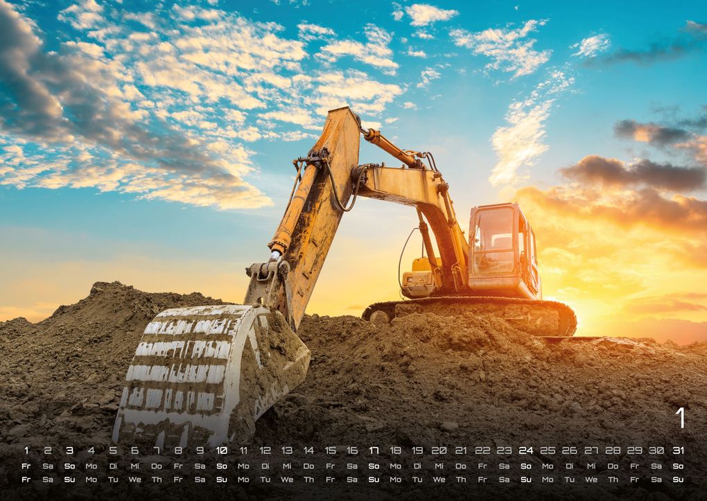 Weitere Ansicht: Baumaschinen - gigantische Bauhelfer - 2027 - Kalender DIN A2