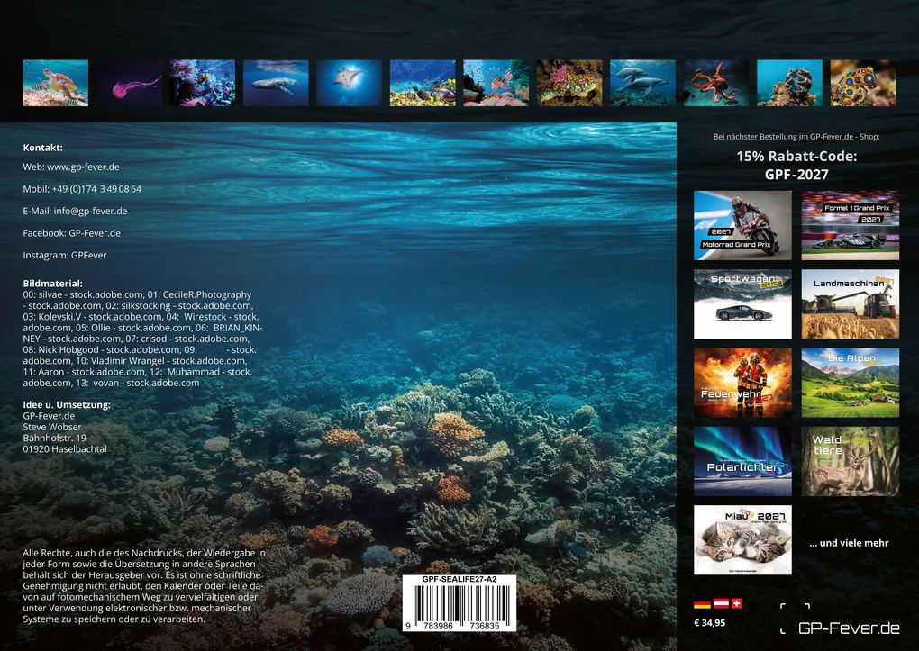 Weitere Ansicht: Sealife - verborgene Tiefen - 2027 - Kalender DIN A2
