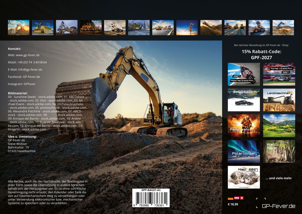 Weitere Ansicht: Baumaschinen - gigantische Bauhelfer - 2027 - Kalender DIN A3