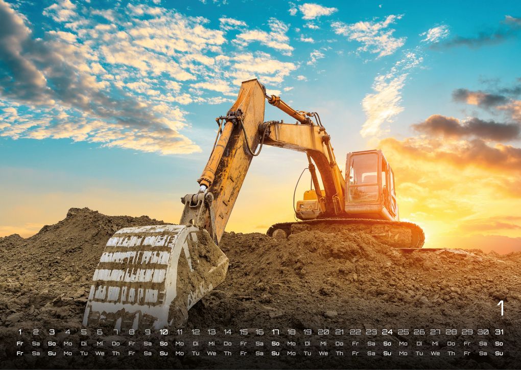 Weitere Ansicht: Baumaschinen - gigantische Bauhelfer - 2027 - Kalender DIN A3