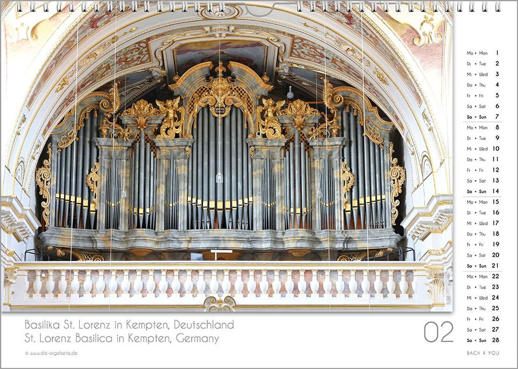Weitere Ansicht: Der Orgelkalender, ein Musik-Kalender 2027, DIN A4 | Peter Bach jr.