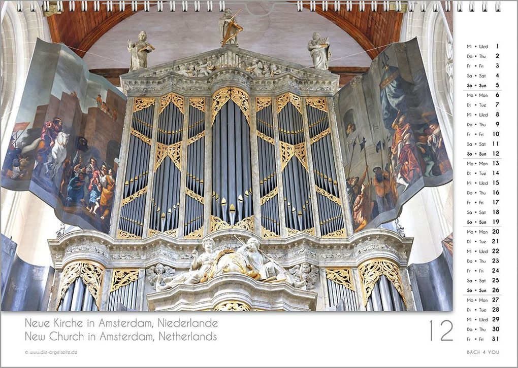 Weitere Ansicht: Der Orgelkalender, ein Musik-Kalender 2027, DIN A3 | Peter Bach jr.