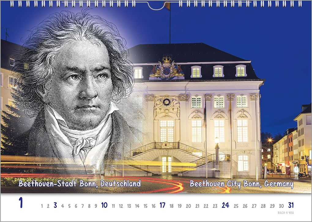 Weitere Ansicht: Komponisten-Kalender, ein Musik-Kalender 2027, DIN A4 | Peter Bach jr.