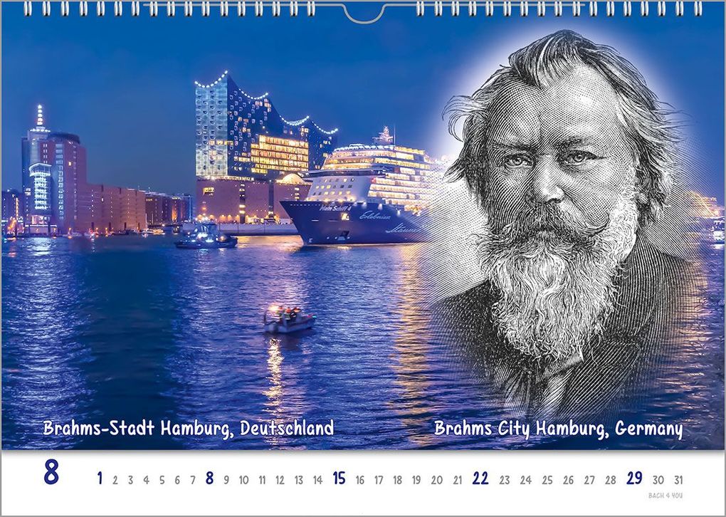 Weitere Ansicht: Komponisten-Kalender, ein Musik-Kalender 2027, DIN A4 | Peter Bach jr.
