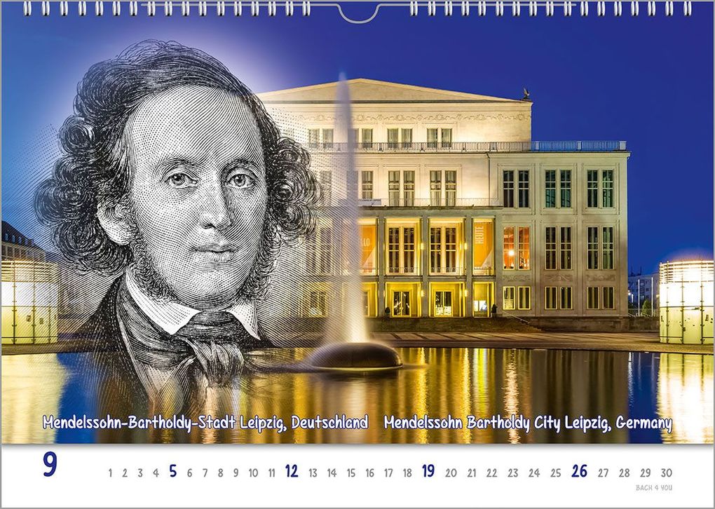 Weitere Ansicht: Komponisten-Kalender, ein Musik-Kalender 2027, DIN A4 | Peter Bach jr.