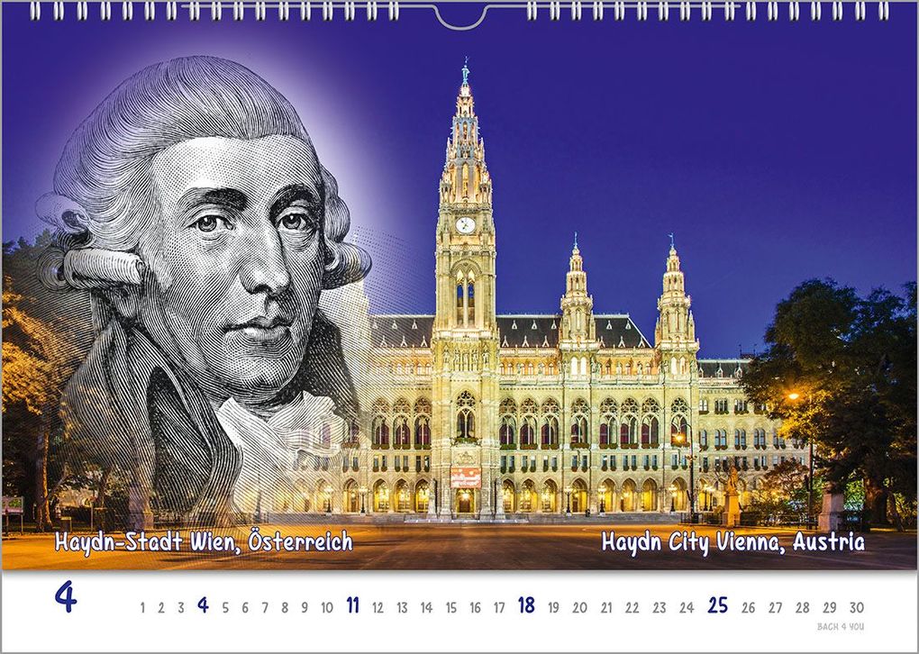 Weitere Ansicht: Komponisten-Kalender, ein Musik-Kalender 2027, DIN A3 | Peter Bach jr.