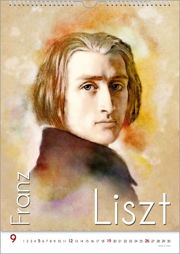 Weitere Ansicht: Komponisten-Kalender, ein Musik-Kalender 2027, DIN A4 | Peter Bach jr.