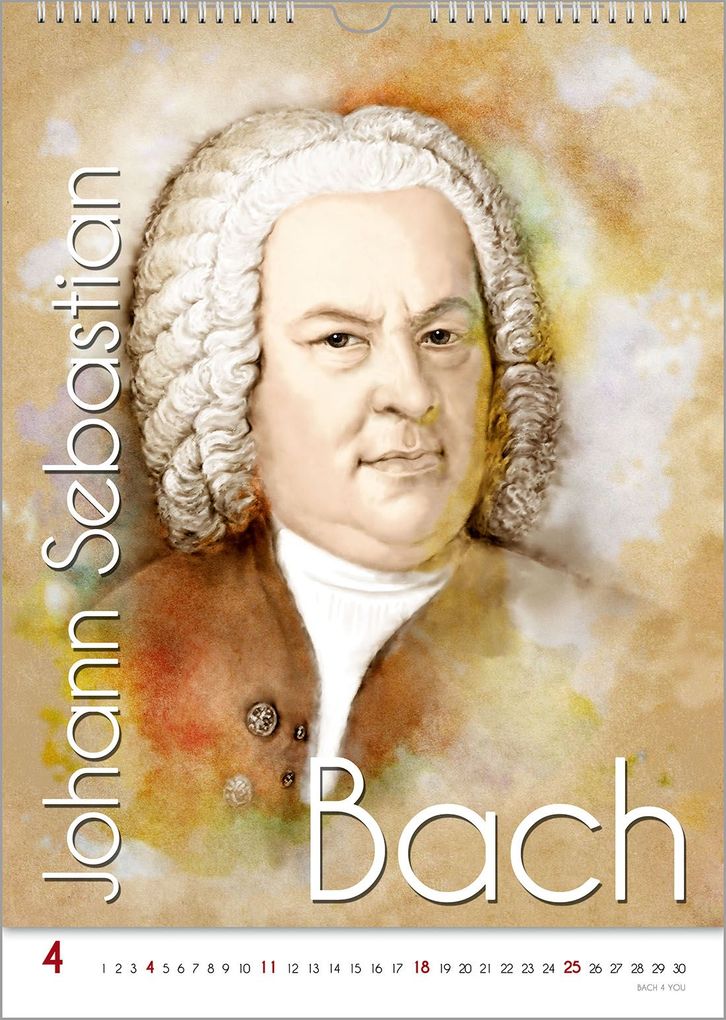 Weitere Ansicht: Komponisten-Kalender, ein Musik-Kalender 2027, DIN A3 | Peter Bach jr.