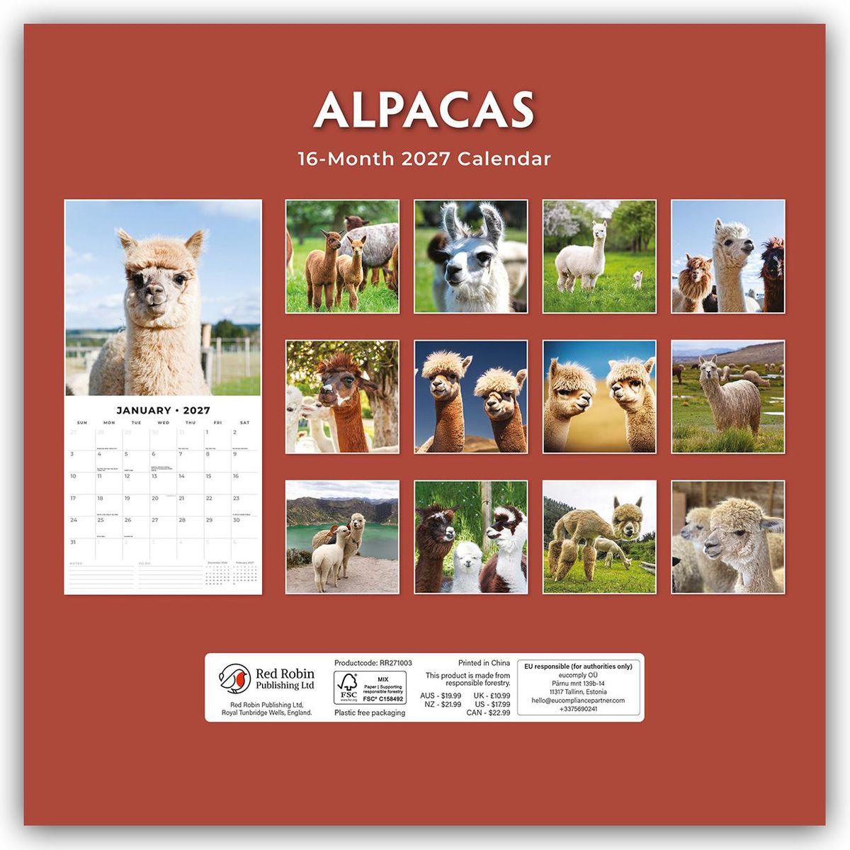 Weitere Ansicht: Alpacas - Alpakas 2027 - 16-Monatskalender | Robin Red