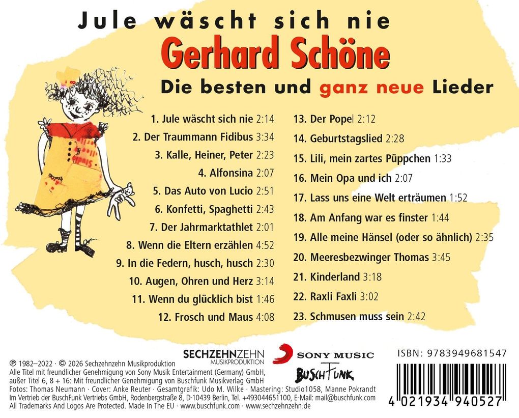 Weitere Ansicht: Jule wäscht sich nie | Gerhard Schöne